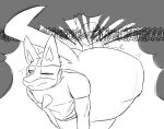 anthro ass_press ass_up big_butt butt butt_squish defeat dizzy_eyes duo fart fart_fetish francis_the_lucario fumes generation_4_pokemon hi_res humanoid imminent_facesitting looking_pleasured lucario male male/male mask mrmidknight200 ninja nintendo one_eye_closed pokemon pokemon_(species) pressing_against raised_tail smile spikes squish tail warrior wink