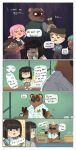 aloha_shirt animal_crossing anthro black_hair blouse blue_eyes bob_cut bottomless bottomless_anthro bottomless_male bow_tie canid canine clock clothed clothing container cup english_text female furniture glowing glowing_eyes green_eyes grey_eyes group hair hi_res human inside jar male mammal motion_lines mug nervous nintendo ominous overalls pattern_clothing pattern_shirt pattern_topwear plaid plaid_clothing plaid_shirt plaid_topwear raccoon_dog shirt simple_background speech_bubble sweater sweater_vest table tea_kettle text tom_nook_(animal_crossing) topwear turning_around unknown_artist vest villager_(animal_crossing)
