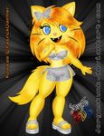 angelina_onyx blonde_hair blue_eyes breasts cat deity feline female goddess hair happy_tree_friends invalid_tag jorgeskunk looking_at_viewer mammal navel open_mouth sandals simple_background skirt smile solo whiskers 