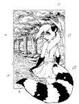  autumn female hibbary mammal raccoon sketch skirt solo 
