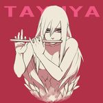  1girl character_name female flute instrument kazari_tayu long_hair looking_at_viewer monochrome naruto nude pink solo tayuya tayuya1130 