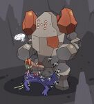  argon_vile balls bite biting_another bodily_fluids braille_text cock_and_ball_torture cum cum_on_ground cum_on_partner cum_on_penis duo ejaculation erection generation_3_pokemon genital_fluids genital_torture genitals hands-free hi_res legendary_pokemon male male/male nintendo penis penis_sized_difference pokemon pokemon_(species) regirock sableye sharp_teeth size_difference sound_effects tea_bagging teeth text 