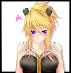  1girl bare_shoulders blonde_hair blue_eyes breasts coat legretta long_hair ponytail tales_of_(series) tales_of_the_abyss 
