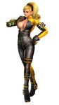  3d ankle_boots blonde_hair bodysuit boots breasts cleavage full-length_zipper hairband highres king_of_fighters king_of_fighters_maximum_impact large_breasts lien_neville official_art snk unzipped zipper 