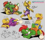  2023 ageplay anthro biped blood blue_diaper blush bodily_fluids clothing crackajackin dialogue diaper diaper_fetish diaper_humping digital_media_(artwork) dinosaur duo embarrassed english_text exclamation_point genital_fluids green_body green_yoshi hair hi_res infantilism koopa koopa_troopa koops male male/male mario_bros multiple_scenes nintendo nosebleed onesie open_mouth orange_diaper orgasm overweight overweight_anthro overweight_male paper_mario prehistoric_species purple_diaper purple_onesie red_hair reptile roleplay romantic romantic_couple scalie solo text the_great_gonzales_jr unclean_diaper urine url used_diaper wet_diaper yoshi 