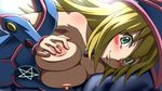  1280x720 1girl awa blonde_hair blush breasts dark_magician_girl duel_monster green_eyes long_hair looking_at_viewer nipples nude smile solo wallpaper yu-gi-oh! yuu-gi-ou_duel_monsters 