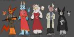 2024 2:1 absurd_res ak-47 ak_platform anthro assault_rifle band-aid bandage bandage_on_eye bandage_on_face barefoot bat bloon_(pretty_blood) blue_body blue_fur bottomwear bovid boy_sign caprine carl_(pretty_blood) clothing copper_(pretty_blood) digital_media_(artwork) dress elma_(pretty_blood) english_text feet female finger_on_the_trigger fingers front_view fur gender_symbol grey_background group gun hi_res holding_gun holding_object holding_ranged_weapon holding_weapon hooves krisha288 lagomorph leporid luny_(pretty_blood) male malino mammal mouth_closed orange_body orange_fur pants pink_body pink_fur pretty_blood rabbit ranged_weapon reference_image rifle sheep shirt simple_background standing symbol tail text topwear weapon white_body white_fur white_wool wool_(fur) wounded