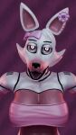 2024 3d_(artwork) 9:16 abs animatronic anthro big_breasts bra breasts canid canine cleavage clothed clothing digital_media_(artwork) ear_piercing ear_ring eyelashes female five_nights_at_freddy's five_nights_at_freddy's_2 fox foxanalover glistening glistening_body glowing glowing_eyes hair head_bow hi_res looking_at_viewer machine mammal mangle_(fnaf) open_mouth pattern_background piercing pink_body pink_bra pink_clothing pink_underwear purple_background ring_piercing robot robot_anthro scottgames sharp_teeth short_hair simple_background solo striped_background teeth underwear white_body white_hair