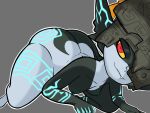 4:3 areola armor barefoot big_butt blonde_hair butt erect_nipples fangs feet female full-length_portrait grey_body grey_skin hair headgear helmet hi_res huge_butt humanoid hummerh194 imp looking_at_viewer midna nintendo nipples nude nude_female portrait red_eyes solo teeth the_legend_of_zelda thick_thighs twili twilight_princess wide_hips yellow_sclera