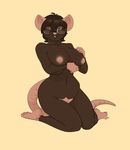 big_breasts big_ears black_fur black_hair breasts chubby eyewear female fur glasses hair huge_breasts kneeling mammal mistresssparkles molly molly_(koyote) mouse navel nipples nude pinup pose rodent short_hair solo thick_thighs voluptuous wide_hips 
