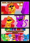 absurd_res anthro avian bear bird blue_body bobby_bearhug bubba_bubbaphant canid canine canis catnap_(poppy_playtime) chicken comic craftycorn dogday_(poppy_playtime) domestic_cat domestic_dog domestic_pig elephant elephantid equid equine felid feline felis female galliform green_body group happy hi_res holidays hoppy_hopscotch horn hug kickinchicken lagomorph leporid male mammal mob_entertainment mythological_creature mythological_equine mythology new_year orange_body phasianid pickypiggy pink_body poppy_playtime proboscidean purple_body rabbit red_body rocketlennon smile smiling_critters spanish_text suid suine sus_(pig) text translated unicorn white_body yellow_body