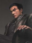  1boy formal male male_focus mishima_kazuya namco official_art sitting solo suit tekken 