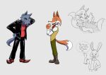 2026 absurd_res anthro black_bottomwear black_clothing black_jacket black_pants black_topwear boots bottomwear canid canine canis clothed clothing cuddling dialogue digital_media_(artwork) don't_eat_the_neighbours english_text footwear fox fox_(don't_eat_the_neighbours) fur green_bottomwear green_clothing green_pants grey_background grey_body grey_fur group hi_res hug jacket lagomorph leporid male mammal multicolored_body multicolored_fur multiple_poses orange_body orange_fur pants pose purpleluckystar rabbit rabbit_(don't_eat_the_neighbours) red_clothing red_footwear red_shirt red_shoes red_topwear shirt shoes simple_background smile tail tail_motion tailwag text topwear trio two_tone_body two_tone_fur vest white_body white_clothing white_fur white_shirt white_topwear wolf wolf_(don't_eat_the_neighbours) yellow_clothing yellow_topwear yellow_vest