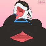 1:1 cinder_(suiro) clitoris close-up eyewear fan_character female gaping gaping_vagina generation_3_pokemon genitals glasses hi_res kianara latias legendary_pokemon low-angle_view mouth_shot nintendo open_mouth pokemon pokemon_(species) simple_background solo text urethra url vulva
