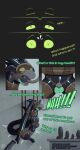 absurd_res ball_gag balls bdsm blindfold bondage bound chastity_cage chastity_device clothing cock_gag comic dildo dragon english_text feral forced gag gagged genitals hi_res latex latex_clothing latex_skinsuit male mythological_creature mythological_scalie mythology n1k0 n1k0_(character) scalie sex_toy skinsuit solo suspension text tight_clothing