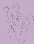 anthro bat biped female female_anthro front_view mammal pippster rouge_the_bat sega sketch solo sonic_the_hedgehog_(series) standing tagme