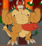 anthro arcwuff balls big_balls big_muscles big_penis bowser erection genitals giga_bowser growth hair hi_res horn huge_balls huge_muscles huge_penis hyper hyper_balls hyper_genitalia hyper_penis koopa macro male mario_bros muscle_growth musclegut muscular nintendo nude penis red_hair reptile scalie solo super_smash_bros. turtle