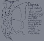 2026 2_antennae 4_legs 4_wings :3 antennae_(anatomy) anthro arthropod arthropod_abdomen astromonkeyking black_antennae butterfly closed_smile crown daphne_(astromonkeyking) digital_drawing_(artwork) digital_media_(artwork) english_text eyelashes female flying freckled_face freckles hands_behind_back head_tuft headgear insect insect_wings lepidopteran lepidopteran_wings mouth_closed multi_wing nude quadruped ruff side_view smile solo text tuft wings