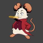 1:1 2026 3_toes anthro barefoot big_ears biped bottomless chibi clothed clothing coat digital_drawing_(artwork) digital_media_(artwork) feet female friedpeep full-length_portrait fur grey_background hands_on_hips humor looking_at_viewer mammal mario_smoking_weed meme mina_(mina_the_hollower) mina_the_hollower mouse mouth_hold murid murine notched_ear paws portrait pose red_clothing red_coat red_topwear red_vest redraw rodent semi-anthro simple_background solo standing tail toes topwear vest vial white_body white_eyes white_fur yacht_club_games