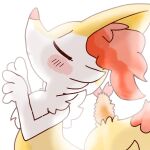 1:1 2022 :o ambiguous_anthro ambiguous_gender annyui0611 anthro biped blush blush_stickers braixen bust_portrait canid digital_drawing_(artwork) digital_media_(artwork) dipstick_tail eyes_closed food generation_6_pokemon hi_res japanese_description mammal markings nintendo open_mouth pokemon pokemon_(species) portrait shrimp_(food) side_view simple_background snout solo tail tail_markings translated_description