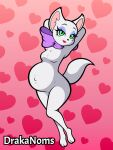 3:4 artist_logo artist_name breasts cat_nose cat_tail closed_smile digital_drawing_(artwork) digital_media_(artwork) drakanoms ears_up eyebrows eyeshadow felid feline female full-length_portrait fur green_eyes hanna-barbera heart_symbol hi_res logo looking_at_viewer makeup mammal metro-goldwyn-mayer mouth_closed navel outie_navel portrait pregnant pregnant_female purple_eyeshadow raised_arms raised_eyebrows smile solo text tom_and_jerry toodles_galore white_body white_fur white_sclera