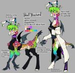 all_fours animal_humanoid anthro beef_(btascandalist) belly_nipples biped blue_body blue_fur breasts btascandalist canid canid_humanoid canine canine_humanoid canis chimera clothing coat collar crop_top crotch_tuft digitigrade dog_humanoid domestic_dog english_text eyewear felid felid_humanoid female female_anthro fluffy fur glasses green_body green_fur grey_background grin hair hi_res human_faced_feral humanoid humanoid_face hybrid lab_coat legwear mammal mammal_humanoid markings model_sheet multicolored_body multicolored_fur multicolored_hair mythological_creature mythological_sphinx mythology nonbinary_(lore) orange_body orange_fur paws pink_body pink_fur profanity quadruped round_glasses scar shirt short_hair simple_background slim smile solo sphinx_humanoid spots spotted_body spotted_fur standing stockings surgical_suture text thigh_highs topwear tuft unusual_anatomy wearing_glasses white_body white_fur wings yellow_body yellow_fur