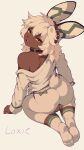 anthro balls butt genitals hi_res humanoid lagomorph leporid loxie_(artist) male mammal rabbit solo