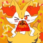 1:1 2022 :3 ambiguous_anthro ambiguous_gender annyui0611 anthro biped blush blush_stickers braixen breath canid digital_drawing_(artwork) digital_media_(artwork) dipstick_tail english_text food generation_6_pokemon half-length_portrait hands_on_hips hi_res japanese_description looking_at_viewer mammal markings nintendo object_in_mouth object_in_tail one_eye_closed pocky pocky_and_pretz_day pokemon pokemon_(species) portrait shrimp_(food) solo standing tail tail_markings text translated_description wink winking_at_viewer