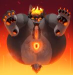 2026 2_horns 4_toes :3 absurd_res anal_hair anthro anus anus_focus big_anus big_butt black_collar black_hair black_pawpads black_sclera bottom_view butt butt_focus chichichoart claws collar curling_toes feet female fur genitals grey_body grey_fur guard_hair hair hairy_vulva heel_pad hi_res horn inner_labia licking licking_lips orange_anus orange_claws orange_eyes orange_hair_tips orange_horn orange_inner_labia orange_nose orange_tongue orange_vulva pawpads paws pubes pupils scut_tail short_hair short_tail simple_background slit_pupils soles solo spiked_collar spikes tail thick_thighs toes tongue tongue_out vulva wrinkled_feet wrinkles