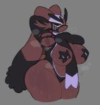 anthro aurora_(sisterpoda) big_breasts big_butt breasts brown_body brown_breasts brown_fur butt clothing female female_anthro fur generation_4_pokemon generation_5_pokemon humanoid lopunny mask mienshao musk musky_armpit nintendo pasties pokemon pokemon_(species) snailerpark sports_mask sportswear thick_thighs torn_clothing wrestling_mask wrestling_outfit