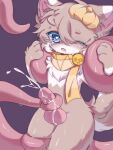 anthro balls bodily_fluids cum cumshot domestic_cat ejaculation erection felid feline felis fur furui genital_fluids genitals heart_pupils heart_symbol hi_res kemono male mammal penis sex solo tears tentacle_sex tentaclejob tentacles zongxin