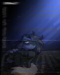 2026 anthro bed black_body black_bottomwear black_clothing black_fur black_hair black_long_sleeved_shirt black_pants black_shirt black_t-shirt black_topwear blue_body blue_fur bottomwear clothing digital_drawing_(artwork) digital_media_(artwork) english_description facial_markings fan_character fluffy fluffy_hair fur furniture generation_4_pokemon hair hair_over_eye head_markings humanoid_hands long_sleeve_shirt male markings mask_(marking) nintendo nonbinary_(lore) pants pokemon pokemon_(species) riolu riolu_(somesacredbird) shirt sitting sitting_on_ground solo somesacredbird t-shirt tail tired tired_eyes topwear vhs_filter