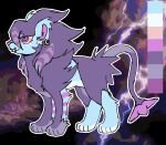 colored coontail_hair delsyn_(veevobyte) digital_media_(artwork) female feral fluffy fluffy_ears fur fur_markings generation_4_pokemon luxray markings model_sheet multiple_piercings nintendo piercing pokemon pokemon_(species) solo standing tail vedacia