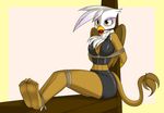  anthro anthrofied avian ball_gag bdsm beak bird blush bondage bound breasts cleavage cloth clothed clothing feathers female foot_focus friendship_is_magic gag gilda_(mlp) gryphon hair kloudmutt latex looking_at_viewer my_little_pony plain_background rope rubber solo wings yellow_eyes 