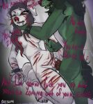 abuse anthro anthro_on_anthro armpit_hair asphyxiation black_bair blood blood_on_chest blood_on_face blood_on_hand blood_on_object blood_on_penis blood_on_pussy blood_on_weapon bodily_fluids body_hair canid canine crying cutting duo duo_focus faceless_character faceless_male facial_piercing fan_character female from_front_position full-length_portrait fur genitals gradient_background green_body green_hair group hair hi_res humanoid_genitalia humanoid_vulva hurt_expression knife knife_play lip_piercing looking_at_another lying male male/female mammal missionary_position motion_lines multicolored_body multicolored_fur multicolored_hair muscular muscular_anthro muscular_male nipple_piercing nipples nose_piercing nosebleed nude nude_anthro on_back one_eye_closed pain penetration piercing portrait red_sclera septum_piercing sex shieshu.qq_(shieshuqqq) shieshuqqq simple_background snakebite_piercing tears teeth text tongue tongue_out torture two_tone_hair vaginal vaginal_penetration vulva weapon white_body white_eyes white_fur wound_on_arm wound_on_chest wound_on_leg wounded