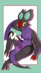 4k 9:16 absurd_res anthro areola bat blush bodily_fluids breasts claire_lun cum ejaculation erection generation_6_pokemon genital_fluids hands-free herm hi_res intersex male mammal medium_breasts nintendo nipples noivern pokemon pokemon_(species) purple_areola purple_nipples solo