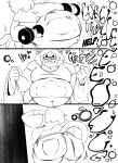 abdominal_bulge absurd_res animal_humanoid anthro anthro_pred belly big_belly big_butt black_and_white bone bottom_heavy butt cat_humanoid cheeky claws comic deep_navel digital_media_(artwork) domestic_cat duo english_text feet felid felid_humanoid feline feline_humanoid felis fiwzycat! full-length_portrait hi_res huge_belly huge_hips huge_thighs humanoid jock male male/male mammal mammal_humanoid monochrome muscular navel nerd overweight overweight_male pantherine pantherine_humanoid portrait solo swallowed_alive swallowing tail text thick_thighs three-quarter_view tiger tiger_humanoid toe_claws vore vore_implied wide_hips