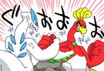  arm_wrestling bird eromame gen_2_pokemon ho-oh legendary_pokemon lugia no_humans pokemon pokemon_(creature) 