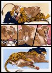 absurd_res animal_genitalia animal_penis animal_vulva anus ball balls bodily_fluids comic cum cum_in_vagina cum_inside cum_on_face cunnilingus duo ejaculation felid feline_genitalia feline_penis feline_vulva fellatio female feral fur genital_fluids genitals heymayaart hi_res hybrid khajiit kovu_muabdib leaking_cum liger male male/female mammal microsoft nayla_(heymayaart) oral pantherine penetration penile penis raised_tail sex simple_background tail the_elder_scrolls tiger vaginal vaginal_fluids vaginal_squirting vulva
