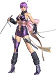  3d ayane ayane_(doa) breasts dead_or_alive fingerless_gloves gloves large_breasts musou_orochi ninja_gaiden ninja_gaiden_sigma_2 official_art purple_hair tecmo 