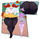 2026 absurd_res alpha_pokemon ambiguous_gender anthro bat big_butt blush braixen butt butt_grab clothed clothing colored duo feladrine female female/ambiguous generation_6_pokemon hand_on_butt heart_symbol hi_res horn huge_butt legwear mammal motion_lines nintendo nude paws pokemon pokemon_(species) shaded simple_background size_difference stockings thick_thighs wide_hips