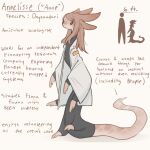 1:1 4_ears 6_arms alien annelisse_(tateoftot) antennae_(anatomy) black_clothing black_eyes black_skinsuit clothing coat english_text female hair hi_res lab_coat long_body long_hair long_neck long_sleeves long_tail markings model_sheet multi_arm multi_ear multi_limb onycaudari pink_body pink_hair pink_skin simple_background skinsuit solo spots spotted_body spotted_skin standing sweater tail tateoftot text tight_clothing topwear turtleneck white_background white_clothing white_coat white_topwear