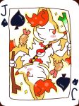 2022 :< :3 ambiguous_anthro ambiguous_gender annyui0611 anthro blush blush_stickers braixen canid card_template digital_drawing_(artwork) digital_media_(artwork) dipstick_tail food generation_6_pokemon hi_res holding_food holding_leek holding_object holding_onion holding_stick holding_vegetable jack_of_spades japanese_description leek mammal markings nintendo object_in_tail onion outline plant pokeball pokemon pokemon_(species) shrimp_(food) side_view snout solo sparkles stick tail tail_markings translated_description vegetable