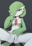 2026 3_fingers absurd_res anthro anus areola biped breasts butt chest_spike digital_drawing_(artwork) digital_media_(artwork) female fingers front_view gardevoir generation_3_pokemon genitals green_hair grey_background hair hi_res looking_at_viewer nintendo nipples nude nude_anthro nude_female pokemon pokemon_(species) red_eyes sealer4258 simple_background small_breasts smile solo spikes spikes_(anatomy) spread_legs spreading vulva white_body
