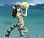  bikini butt cat clothed clothing feline female hindpaw iluq mammal paws skimpy solo swimsuit water 