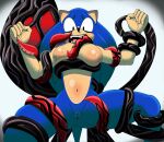 absurd_res alien andromorph anthro black_body blue_body blue_fur blush bodily_fluids breasts clitoris duo eulipotyphlan fur genital_fluids genitals hands_up hedgehog hi_res imminent_sex intersex intersex/male lactating lifting_partner male mammal monster navel nezuruiart open_mouth questionable_consent raised_arms restrained scared sega shadow_the_hedgehog shocked sonic_the_hedgehog sonic_the_hedgehog_(series) spread_legs spreading tan_body tan_fur teeth_showing tentacle_creature tentacles tongue vaginal_fluids vulva