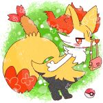 1:1 2022 ambiguous_anthro ambiguous_gender annyui0611 anthro big_tail biped blush blush_stickers braixen canid digital_drawing_(artwork) digital_media_(artwork) digitigrade dipstick_tail food generation_6_pokemon hi_res japanese_description leaning leaning_forward looking_at_viewer mammal markings nintendo object_in_tail open_mouth open_smile pokeball pokemon pokemon_(species) purse shrimp_(food) side_view silly simple_background smile snout solo tail tail_markings textured translated_description