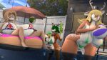 16:9 3d_(artwork) 4k absurd_res anthro antlers bangs beverage big_breasts bikini breasts buckteeth butt cartoon_freckles clothing coconut coconut_drink deer desiree_(spiralingstaircase) digital_media_(artwork) donglysfm drupe_(fruit) female fiona_fawnbags_(dullvivid) food freckled_arms freckled_breasts freckled_face freckles fruit group hi_res horn huge_breasts huge_thighs hyper hyper_breasts mammal mature_female neck_tuft nipple_outline outside plant pool_float scut_tail short_tail size_difference source_filmmaker_(artwork) spots spotted_butt spotted_hips spotted_shoulders swimming_pool swimwear tail tea_tree_(donglysfm) teeth thick_thighs toy toy_gun trio tuft two-piece_swimsuit water_gun widescreen