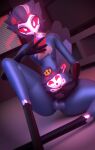 2026 3d_(artwork) absurd_res anthro archthegreat avian beak bird blender_(artwork) cellphone covering covering_crotch covering_erection covering_penis digital_media_(artwork) electronics erection feathers genitals hair hellaverse helluva_boss hi_res humanoid_genitalia looking_at_viewer male nude owl penis phone plushie red_eyes selfie smartphone smile solo stolas_(helluva_boss)