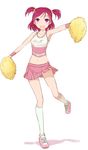  bad_id bad_pixiv_id cheerleader full_body midriff minatsuki_randoseru navel open_mouth pink_eyes pink_hair pom_poms precure short_hair skirt skirt_lift smile solo standing standing_on_one_leg twintails two_side_up wind wind_lift wristband yes!_precure_5 yumehara_nozomi 